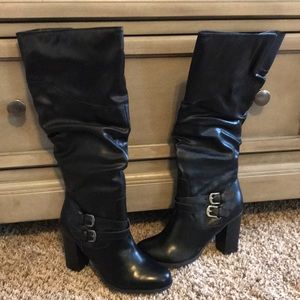 Black knee high boots